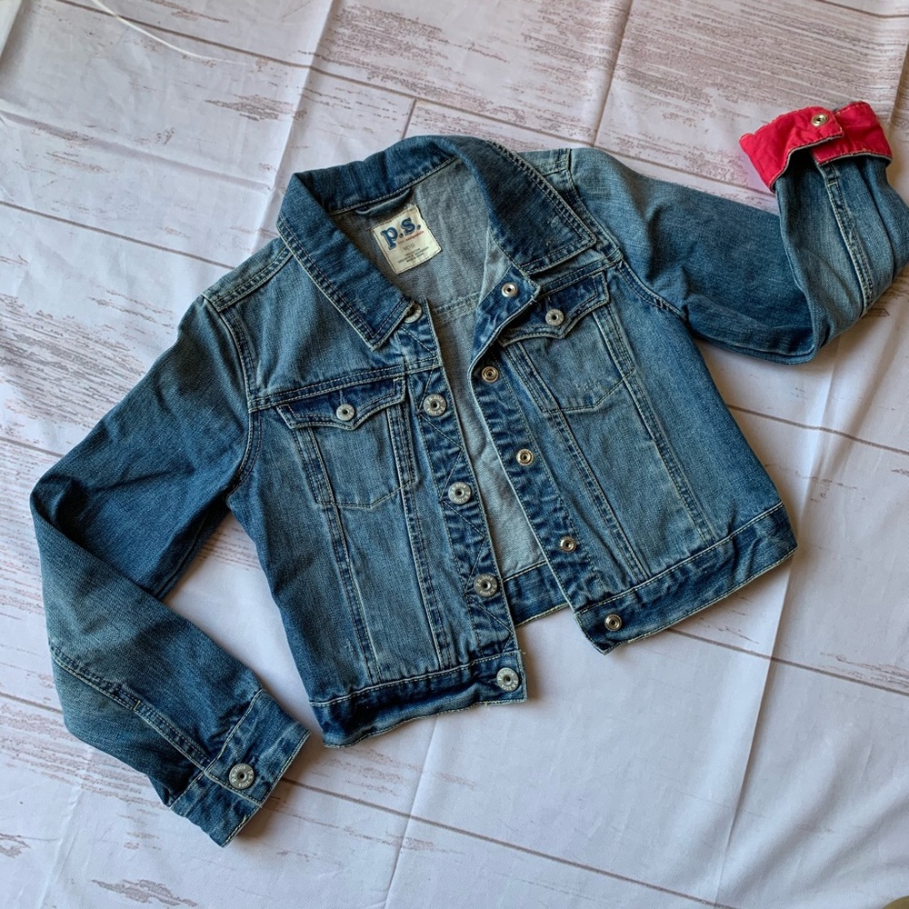 AEROPOSTALE CROPPED DENIM SNAP CLOSURE JACKET KIDS